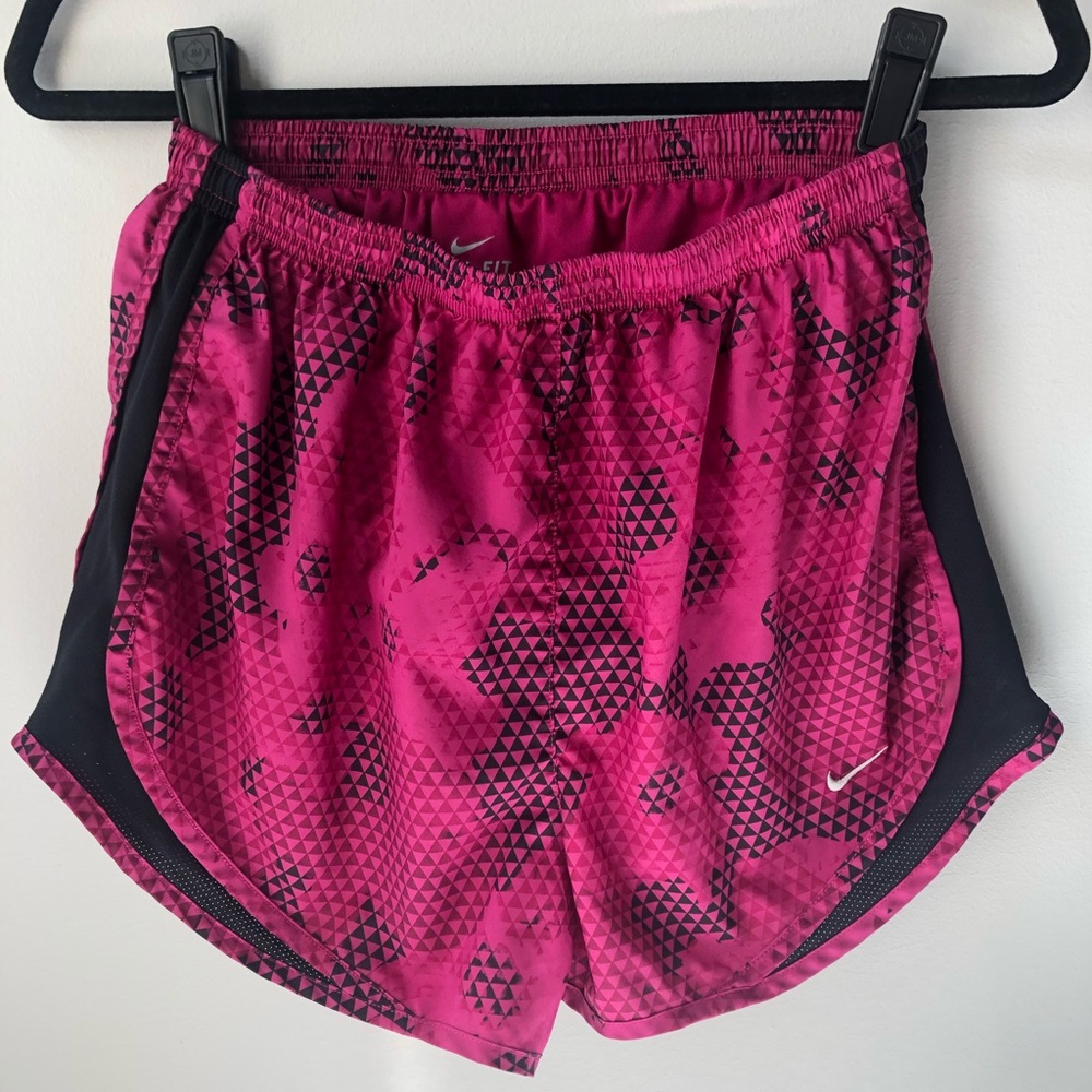 Nike pink and black running shorts size M